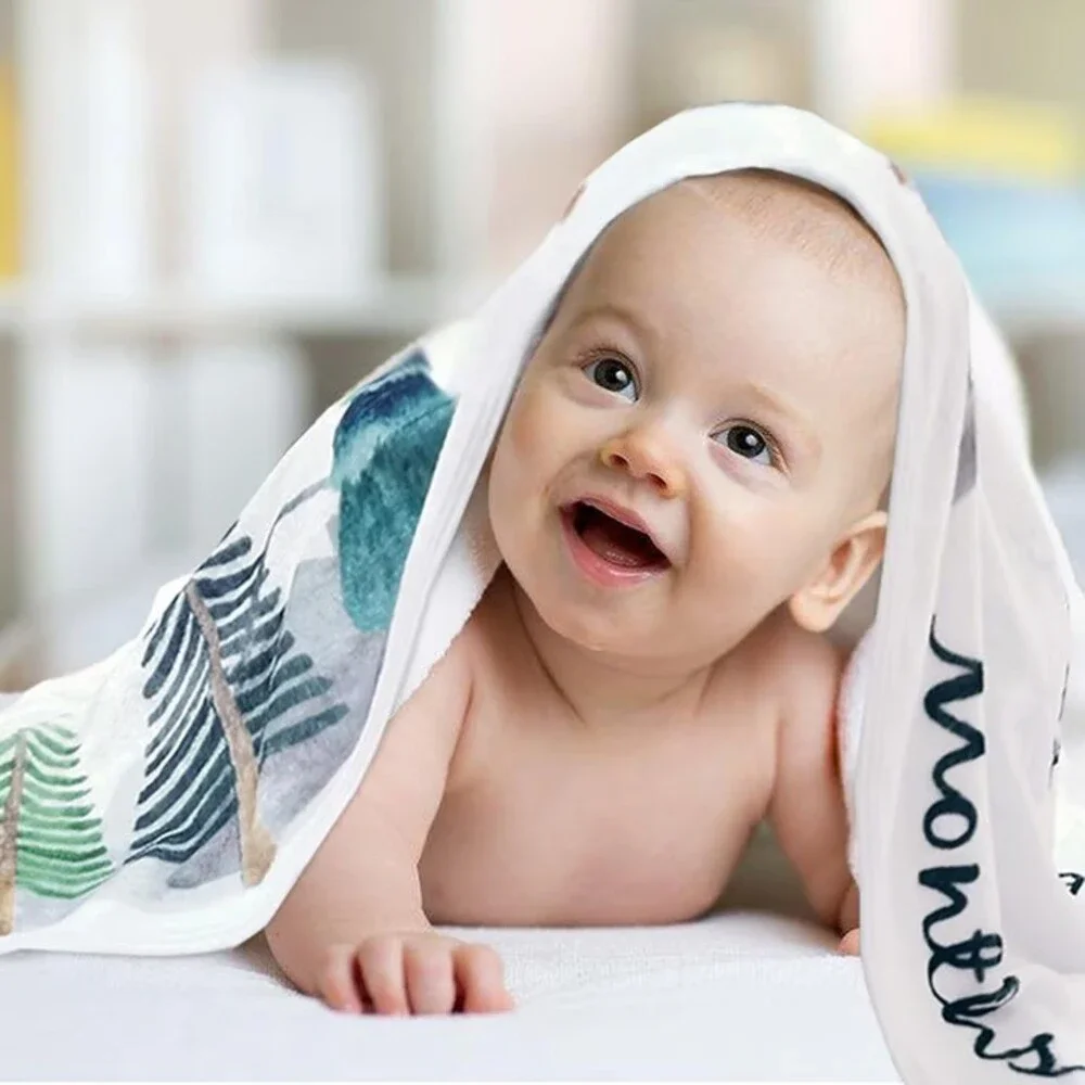 Baby Monthly Milestone Blanket for Boy Girl Gender Neutral Gift for Baby - NEW